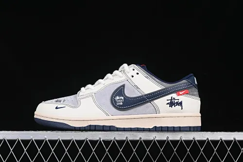 All categories Nk SB Dunk Series Nk SB Dunk Low High-end customized low-top sneakers Nk SB Dunk Low Stusi co-branded signature navy blue hook Anniversary high-end customized low-top casual sneakers DM6868-034